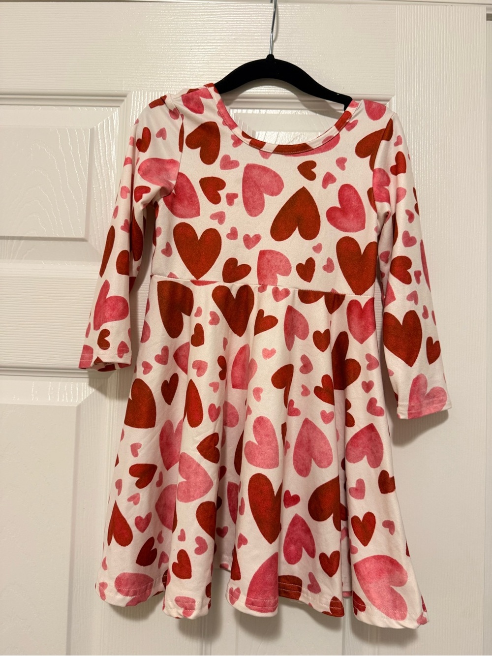 Rylee Faith Designs Heart Print Long Sleeve Dress